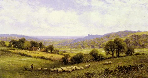 Sussex, mit Arundel Castle in der Ferne